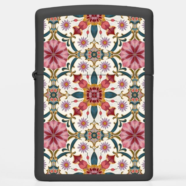 Floral Boho Pattern in Red, Pink & Teal (Voorkant)