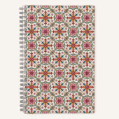 Floral Boho Pattern in Red, Pink & Teal Notitieboek (Voorkant)