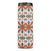 Floral Boho Pattern in Red, Pink & Teal Thermosbeker (Achterkant)