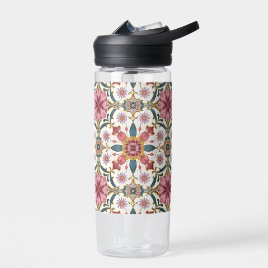 Floral Boho Pattern in Red, Pink & Teal Waterfles (Links)