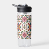 Floral Boho Pattern in Red, Pink & Teal Waterfles (Rechts)