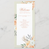 Floral  Boho Peach Trouwprogramma (Voorkant)