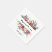 Floral Boho Personalized Trendy Wedding Servet (Hoek)