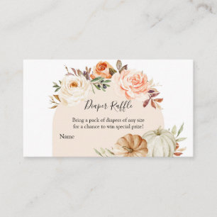Floral Boho Pumpkin-Baby shower - Luieraffle  Informatiekaartje