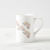 Floral Boho Rainbow Bone China Mug (Droite)