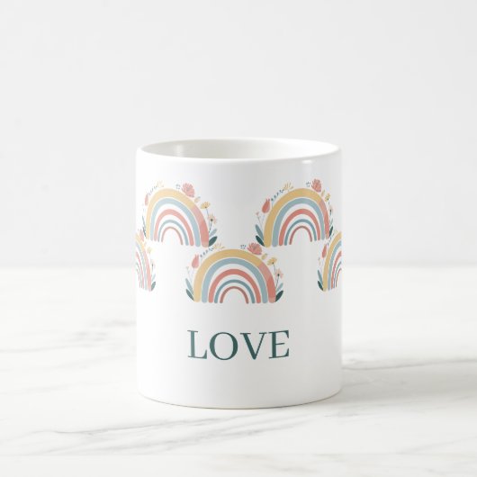 Floral Boho Rainbow Classic Coffee Mug (Centre)