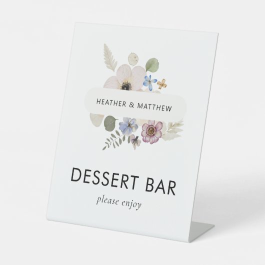 Floral Boho Reclamebord Met Voetstuk (Voorkant)