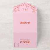 Floral Boho Rétro Tout en un Faire-part de mariage (Dehors)