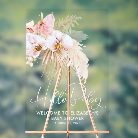 Floral Boho Rose Baby shower Bienvenue (Neutre)