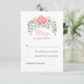 Floral Boho rose Vintage Mariage RSVP (Debout devant)