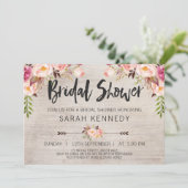 Floral Boho Rustic Bridal Shower Kaart (Staand voorkant)