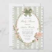 Floral Boho Sage Baby shower Uitnodiging (Voorkant)