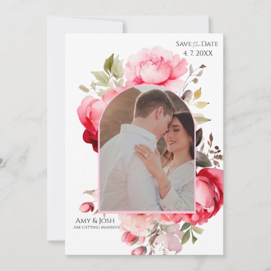 Floral Boho Save the Date Invitations (Devant)