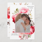 Floral Boho Save the Date Invitations (Devant / Derrière)