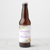 Floral Boho Sunflower Daisy Bridal Shower Bier Etiket (Voorkant)
