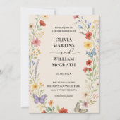 Floral Boho Terracotta Wedding Kaart (Voorkant)