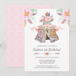 Floral Boho Tribal Teepee Wild Eén dag Kaart