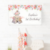 Floral Boho Tribal Teepee Wild Eén dag Spandoek (Insitu)