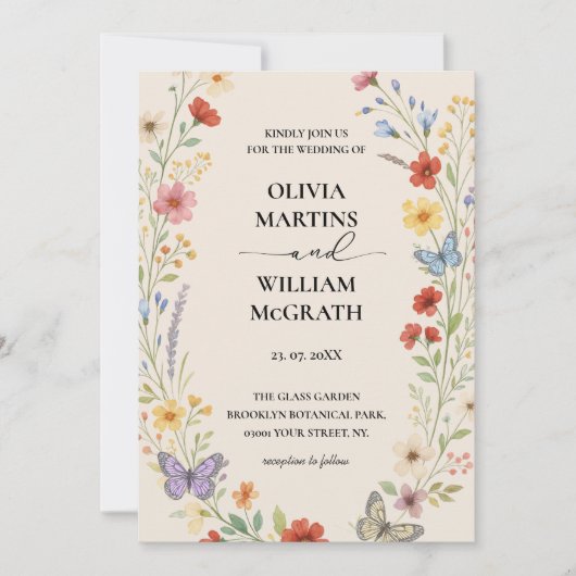 Floral Boho Verbrand Sinaasappel Terracotta bruilo Kaart (Voorkant)