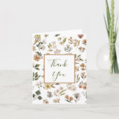 Floral Boho Waterverf Baby shower dank u Bedankkaart (Voorkant)