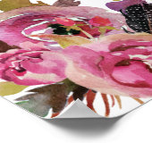 Floral Boho Waterverf Wedding Menu Sign Poster (Hoek)