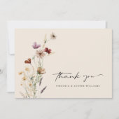 Floral Boho Wedding Bedankkaart (Voorkant)