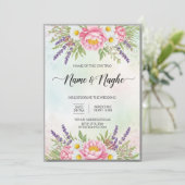 Floral Boho Wedding Invitation (Debout devant)