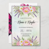 Floral Boho Wedding Invitation (Devant / Derrière)