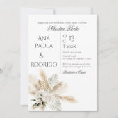 Floral Boho Wedding invitation Invitación (Devant)
