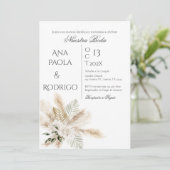 Floral Boho Wedding invitation Invitación (Debout devant)