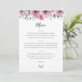 Floral Boho Wedding Menu Kaart