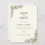Floral boho wedding save the date (Devant)