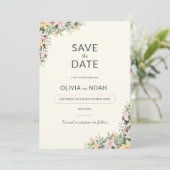 Floral boho wedding save the date (Debout devant)