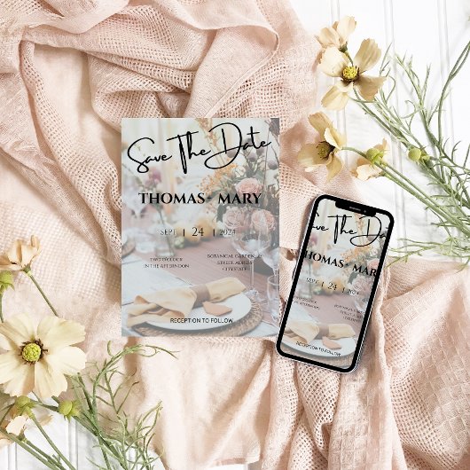 Floral Boho Wedding Uitnodiging