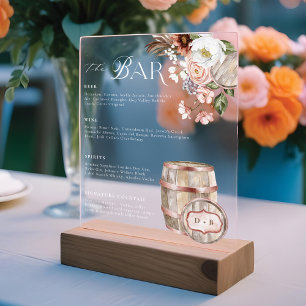 Floral Boho Western Mariage campagnard Bar à boiss