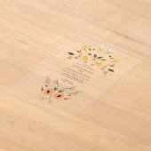 Floral Boho Wildflower bruiloft Acryl Uitnodigingen (Laagn)