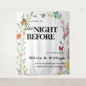 Floral Boho Wildflowers De avond voor de bruiloft Wandkleed (Voorkant)