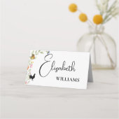 Floral Boho Wildflowers Kippenmenu Naam Kaart (Voorkant)