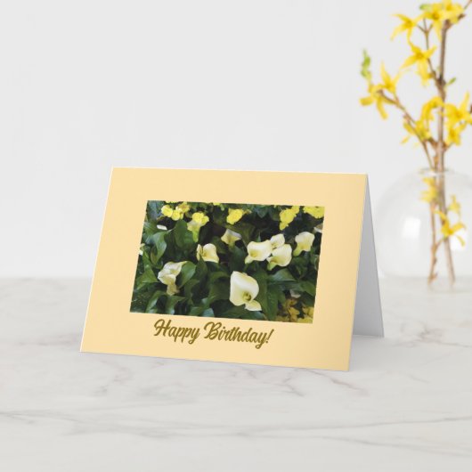 Floral, Bonne Carte Anniversaire (Fleur jaune)