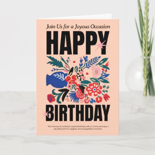 Floral Bonne carte d'anniversaire (Devant)