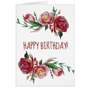 Floral Bonne Carte de voeux d'anniversaire