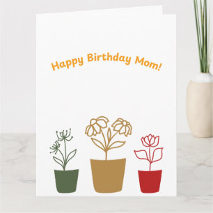 Floral Bonne carte mère d'anniversaire