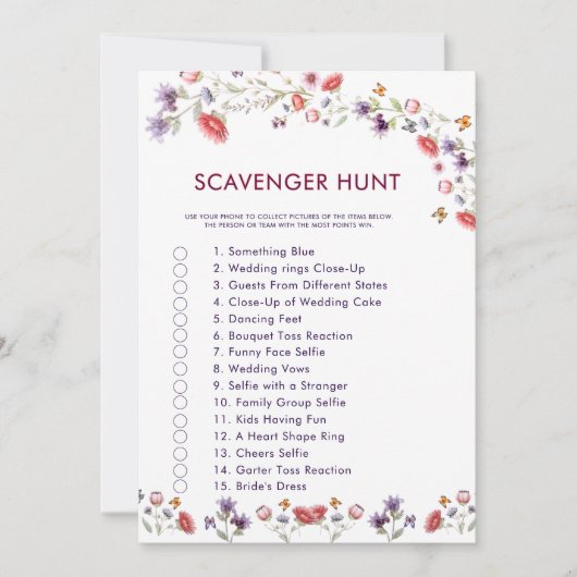 Floral Book Bridal Shower Scavenger Hunt Game (Voorkant)