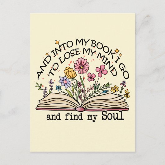 Floral Book Lover Briefkaart (Voorkant)