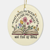 Floral Book Lover Keramisch Ornament (Links)