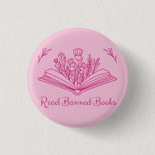 Floral Book - Read Banned Books Ronde Button 3,2 Cm