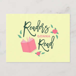Floral Bookish Readers zullen lezen Briefkaart