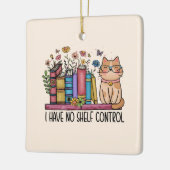 Floral Books en Cat Keramisch Ornament (Links)