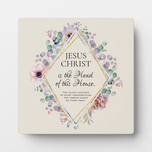 Floral Border Christelijk Religious Quote Fotoplaat (Voorkant)