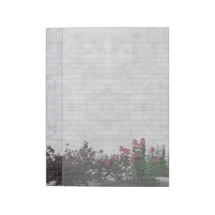 Floral Border Gray Marble Legal Notitieblok